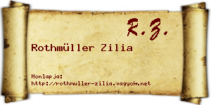 Rothmüller Zilia névjegykártya
